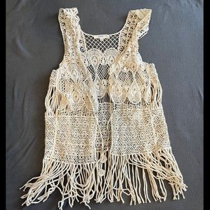 Cream open front cover up